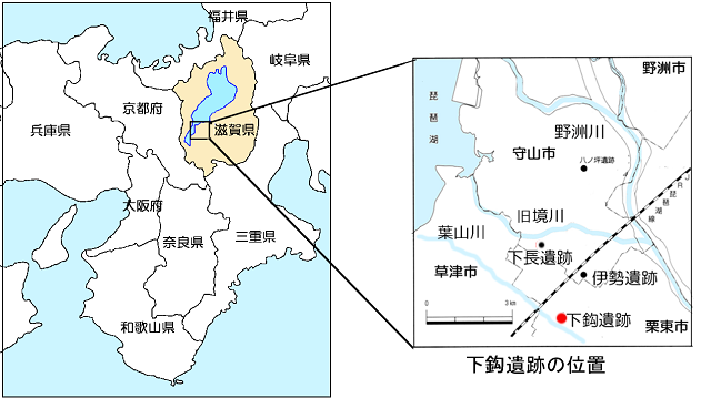 下鈎遺跡の位置